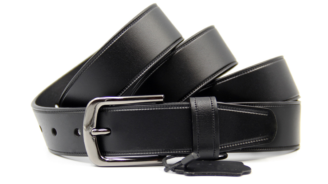 Ремінь довгий батал чоловічий чорний, фото 1