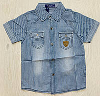 Джинсовая рубашка для мальчиков , S&D, арт. 587, 104-152 см 104-110, голубой