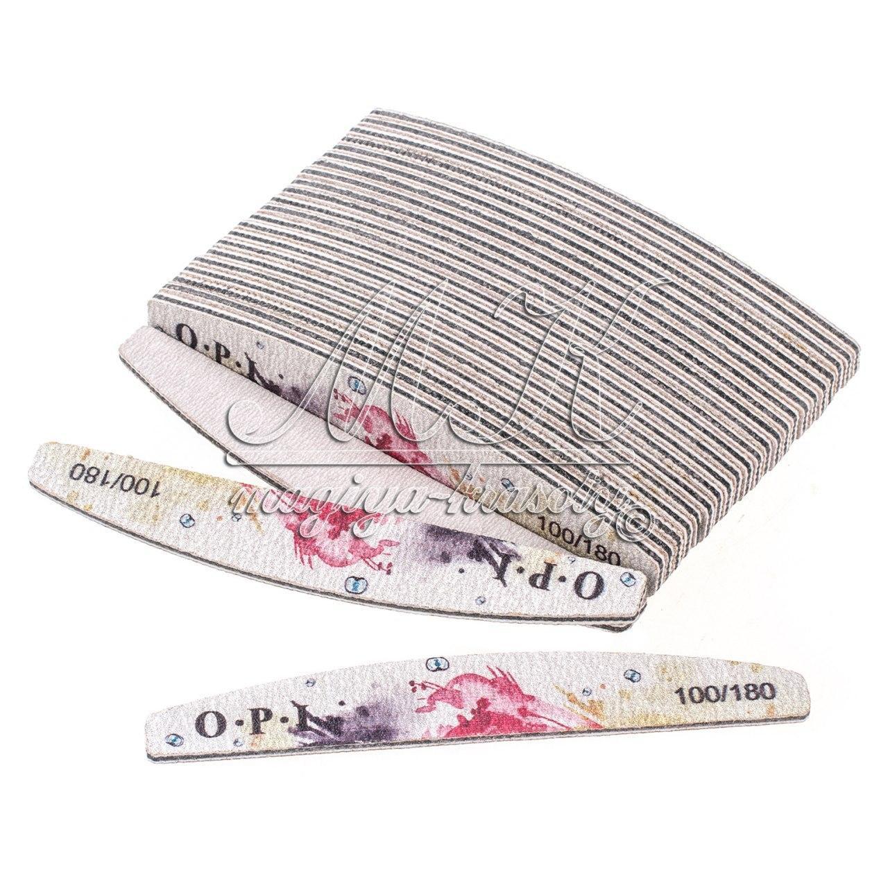Пилка для нігтів банан OPI 100/180 кольоровий принт