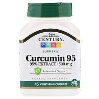 21st Century, Куркумін 95, 500 мг, 45 вегетаріанських капсул США