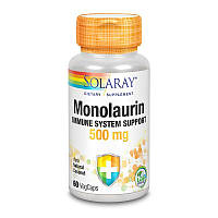 Solaray, Монолаурин, Природне джерело кокос 500 мг, 60 ведекапсул підтримання імунної системи