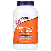 Now Foods, Sunflower Lecithin, Лецитин із соняшнику, Фосфатидилхолін 1200 мг, 200 гелевих капсул