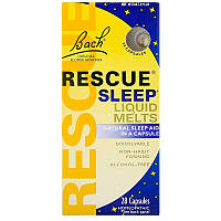 Bach, Rescue Sleep, оригінальні квіткові засоби, підтримка сну, для розсмоктування, з рідиною, 28 капсул