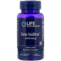 Life Extension, Sea-Iodine, Йод, 1000 мкг, 60 вегетаріанських капсул