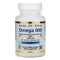 California Gold Nutrition, Omega 800 by Madre Labs, Pharmaceutical Grade Fish Oil, 80% EPA/DHA, Triglyceride Form, 1,000 mg, 30 Fish Gelatin Softgels