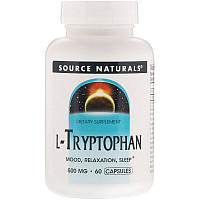 Source Naturals, Триптофан L-триптофан, 500 мг, 60 капсул США