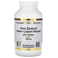 California Gold Nutrition, Новозеландські зеленуво-губі мідії з імбиром, формула для здоров'я суглобів, 500 мг, 240 рослинних капсул