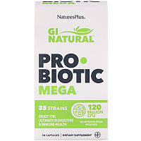 Nature's Plus, GI Natural, Probiotic Mega, пробіотики, 120 млрд ДЕЩО, 30 капсул