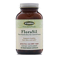 Flora, FloraSil, діоксид кремнію рослинного походження для природної краси, 90 рослинних капсул
