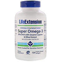 Life Extension, Omega Foundations, суперомега-3, 120 м'яких таблеток, покритих кишковорозчинною оболонкою