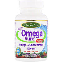 Paradise Herbs, Omega Sure, Omega-3 Premium Fish Oil, 1,000 mg, 30 Pesco Vegetarian Softgels