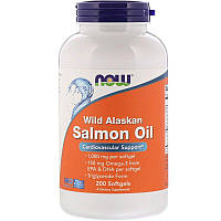 Now Foods, Wild Alaskan Salmon Oil, Олія з дикого аляскинського лосося, 200 гелевих капсул