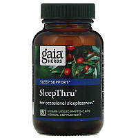 Gaia Herbs, SleepThru, 60 рослинних фітокапсул із рідиною