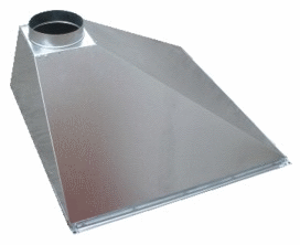 Витяжна парасолька 1500х1500 купольна з оцинкованої сталі товщиною 0,7 мм для виробничого приміщення