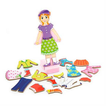 Ігровий набір Viga Toys Гардероб дівчинки на магнітах (59652), фото 2