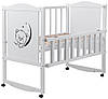 Ліжко Babyroom Тедді T-01 фігурне бильце, відкидний бік, колеса білий, фото 3