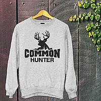 Чоловічий світшот з оригінальним мисливським принтом з принтом "Common hunter" Push IT S, Сірий