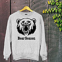 Чоловічий світшот із оригінальним принтом для мисливця з принтом "Bear Season" Push IT S, Сірий