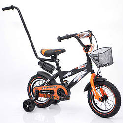Велосипед дитячий 12" S600 чорно-жовтогарячий