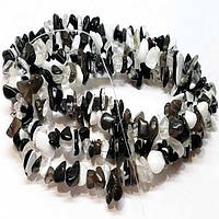 Бусини Кварц Чорно-білий 6х4 мм 85 см