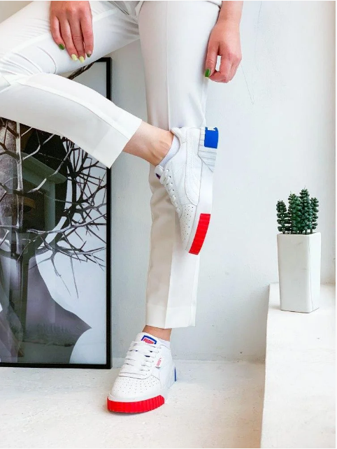 puma cali red white blue