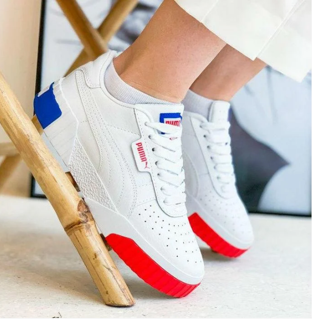 puma cali red white blue