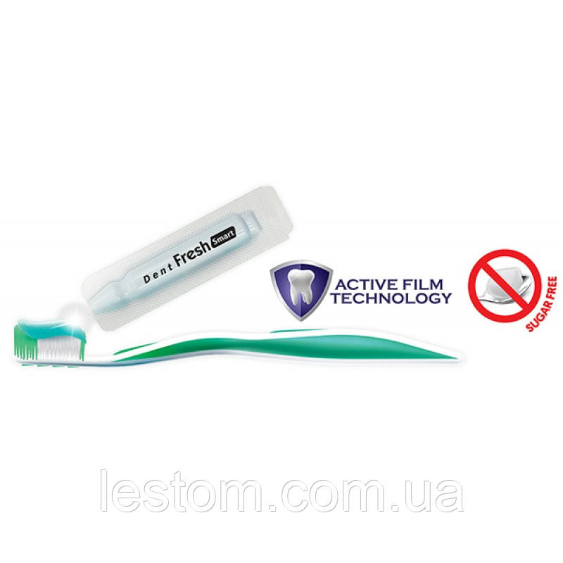 Dent Fresh Smart Toothpaste 40х2мл - гелева зубна паста в компактній одноразовій упаковці Cerkamed, фото 1
