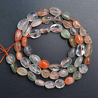 Бусини Мікс 7х5 мм 40 см з Яшми та Рутілового Кварца Галтовка