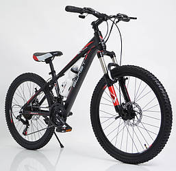 Стильний спортивний велосипед BLAST-S300 24", рама 13", чорно-червоний