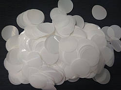 Аксесуари для свята конфеті кружечки білий 23 мм х 23 мм 50 грам