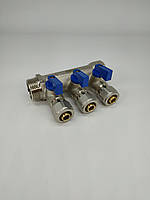 Колектор з кульовими кранами відсікаючий розбірної евроконус 1"х3х16 вн ТМ "ORSO"