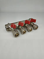 Колектор з кульовими кранами відсікаючий евроконус 1"х4х16 вн ТМ "ORSO"