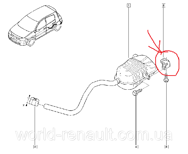 SASIC 4001578 - Кронштейн крепления глушителя (задний) на Рено