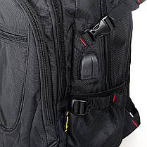 Рюкзак міський шкільний спортивний з USB 30x45x20 см чорний Power in Eavas 312, фото 2
