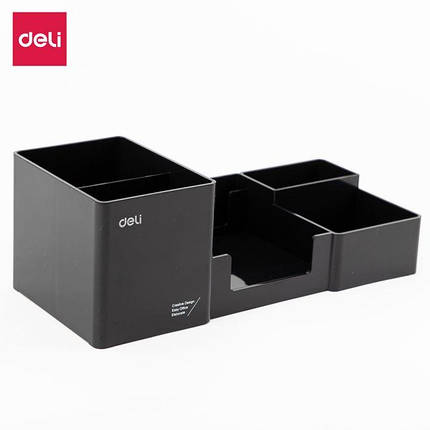 Підставка для ручок Deli EZ00220 чорна 6 відділень пластик 254*112*90 мм, фото 2
