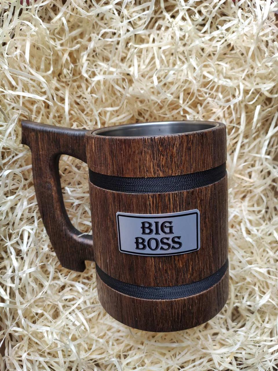 Пивные кружки бокали из дерева с бирками 0,5л., фото 1