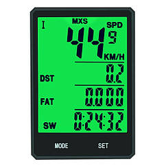 Велокомп'ютер бездротовий, YS 606С з підсвіткою, великий дисплей 19 функцій