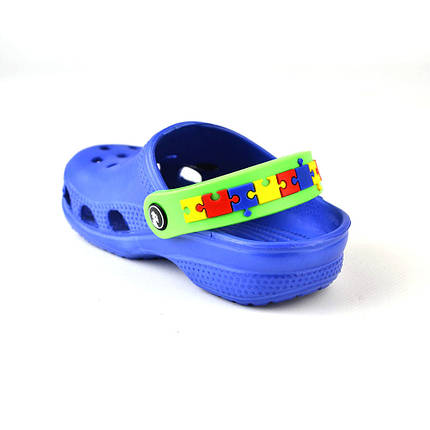 Сабо крокси дитячі 20-30 розмір Синьо-салатовий, фото 3