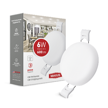 Світильник с/діод SP edge MAXUS 6W 4100K коло (0641-C)