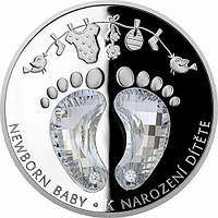 Срібна кришталева монета "Newborn baby - Немовля" 1 унція Ніуе