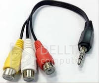 Переходник 3.5 мм AV to 3RCA M/F