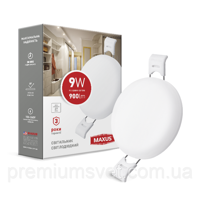 Світильник с/діод SP edge MAXUS 9W 4100K коло (0941-C), фото 1