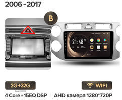 Junsun 4G Android магнітолу для Volkswagen Tiguan 1 NF 2006 — 2017 2ГБ ОЗУ + 32 тип В