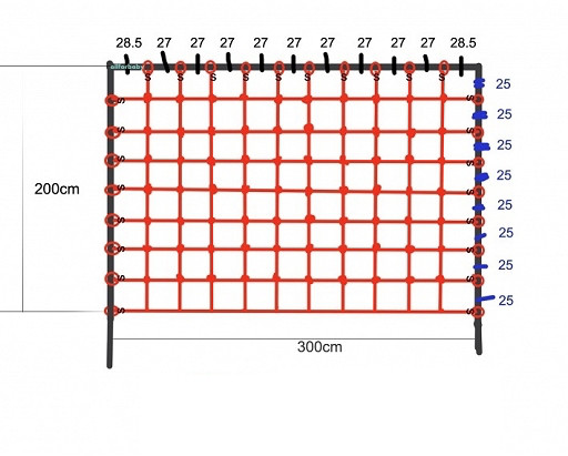 Гладіаторська сітка для лазіння 200 x 300 см S-Hook на дитячий майданчик