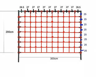 Гладіаторська сітка для лазіння 200 x 300 см S-Hook на дитячий майданчик