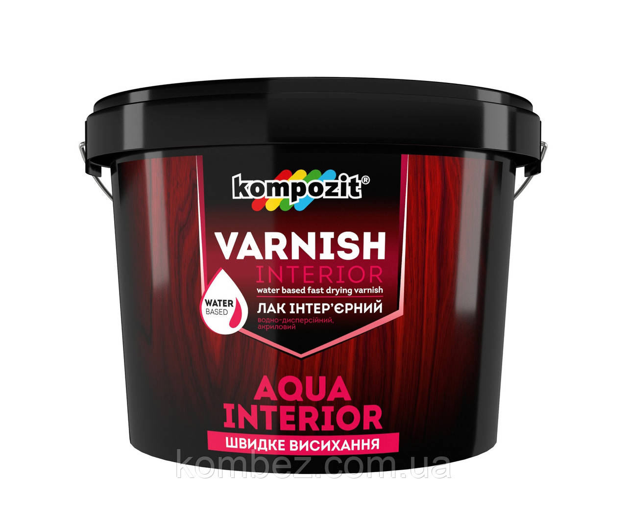 Лак інтер'єрний "AQUA INTERIOR" ВД Kompozit 0,75л/6шт