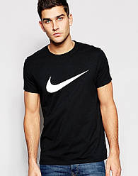 Чоловіча футболка Nike чорна (з білим принтом)