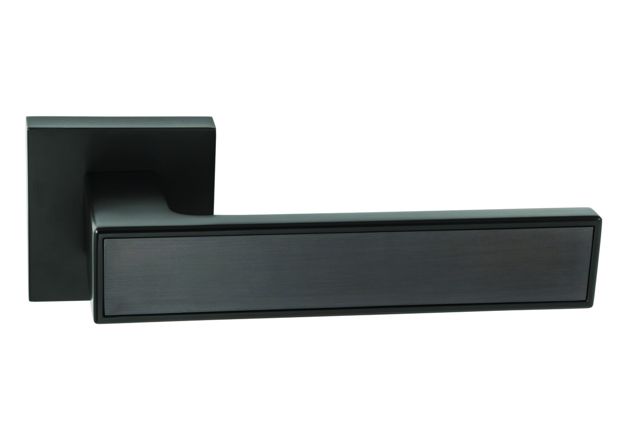 Італійська дверна ручка ORO&ORO 078-15E Black/Titanium - матовий Чорний/Титан (вставка)