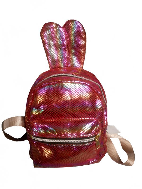 Дитячий Рюкзак рожевий зайчик для дівчинки 052Z