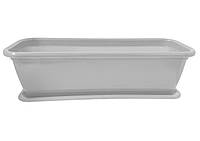 Балконный ящик пластиковый кашпо с подставкой Консенсус №0 БЕЛЫЙ 485 * 150мм